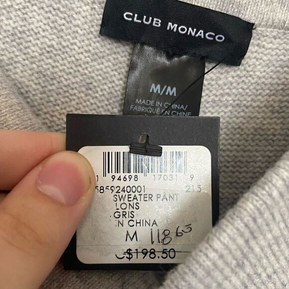 Club Monaco NWT Heather Grey High-Rise Wool Blend Sweater Pants Size Medium - Picture 3 of 5